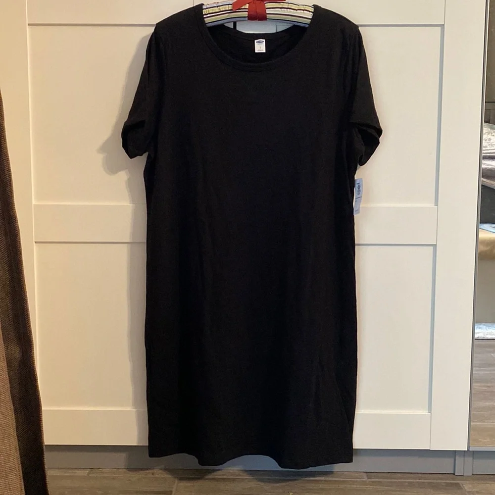Old Navy T-Shirt Dress Black - Picture 1 of 4